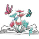 Floral Book Embroidery Design, Instant Download