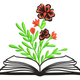 Floral Book Embroidery Design, Open Book with Flowers Pattern