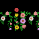 Floral Border Embroidery Design, Instant Download