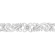 Floral Border Outline Embroidery Design, Instant Download