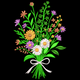 Floral Bouquet Embroidery Design, Instant Download