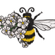 Floral Bumble Bee Embroidery Design, Spring Machine Embroidery Pattern, Instant Download