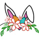 Floral Bunny Ears Embroidery Design, Easter Machine Embroidery Pattern, Instant Download