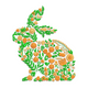 Floral Bunny Embroidery Design, Easter Pattern, Instant Download