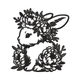 Floral Bunny Silhouette Embroidery Design, Instant Download