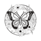 Floral Butterfly Circle Embroidery Design, Instant Download