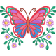 Beautiful Floral Butterfly Embroidery Design, Machine Embroidery Pattern, Instant Download
