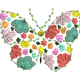 Floral Butterfly Garden Embroidery Design, Instant Download