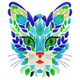 Floral Cat Face Embroidery Design, Machine Embroidery Pattern, Instant Download