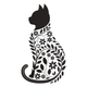 Floral Cat Silhouette Embroidery Design, Machine Embroidery Pattern, Instant Download