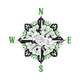Floral Compass Rose Embroidery Design, Instant Download