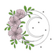 Floral Crescent Moon Embroidery Design, Instant Download