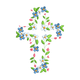 Floral Cross Embroidery Design, Machine Embroidery Pattern, Instant Download