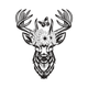 Floral Deer Head Embroidery Design, Wildlife Pattern, Instant Download