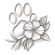 Floral Dog Paw Embroidery Design, Botanical Paw Print Machine Embroidery, Instant Download