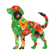 Floral Dog Silhouette Embroidery Design, Instant Download