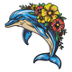 Floral Dolphin Embroidery Design, Dolphin with Flowers Machine Embroidery Pattern, Instant Download