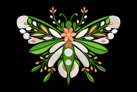 Floral Dragonfly Embroidery Design, Machine Embroidery Pattern, Instant Download