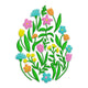 Floral Easter Egg Embroidery Design, Easter Pattern, Instant Download