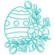 Floral Easter Egg Line Art Embroidery Design, Instant Download