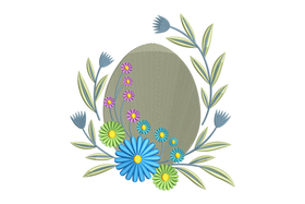 Floral Easter Egg Embroidery Design, Easter Pattern, Machine Embroidery Pattern, Instant Download
