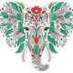 Floral Elephant Head Embroidery Design, Instant Download