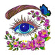 Floral Eye with Butterfly Embroidery Design, Instant Download