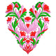 Floral Folk Art Heart Embroidery Design, Instant Download