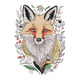 Floral Fox Embroidery Design, Woodland Animal Machine Embroidery Pattern, Instant Download