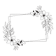 Floral Frame Outline Embroidery Design, Instant Download
