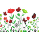 Floral Garden with Butterflies Embroidery Design, Instant Download