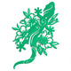 Floral Gecko Lizard Embroidery Design, Instant Download