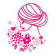 Floral Girl Silhouette Embroidery Design V2, Instant Download
