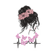 Floral Girl Butterflies Heartbeat Embroidery Design, Feminine Silhouette Machine Embroidery, Instant Download
