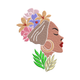 Floral Goddess Profile Embroidery Design, Instant Download