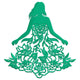 Floral Goddess Silhouette Embroidery Design, Instant Download