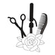 Floral Hairdresser Tools Embroidery Design, Beauty Salon Embroidery Pattern, Instant Download