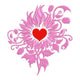 Floral Heart Embroidery Design, Instant Download