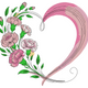 Floral Heart Frame Embroidery Design, Instant Download