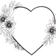 Floral Heart Frame Embroidery Design, Botanical Heart Machine Embroidery Pattern, Instant Download