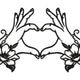 Floral Heart Hands Embroidery Design, Instant Download