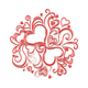 Floral Heart Swirl Embroidery Design, Instant Download