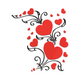 Floral Heart Swirl Valentine Embroidery Design, Instant Download