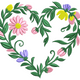 Floral Heart Wreath Embroidery Design, Botanical Bloom Pattern V3, Instant Download