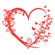 Floral Heart with Butterflies Embroidery Design, Instant Download
