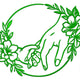 Floral Holding Hands Embroidery Design, Instant Download