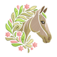 Floral Horse Head Embroidery Design, Machine Embroidery Pattern, Instant Download