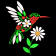 Floral Hummingbird Embroidery Design, Instant Download