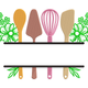 Floral Kitchen Tools Wide Shelf Embroidery Design, Instant Download