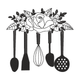 Floral Kitchen Utensils Embroidery Design, Instant Download